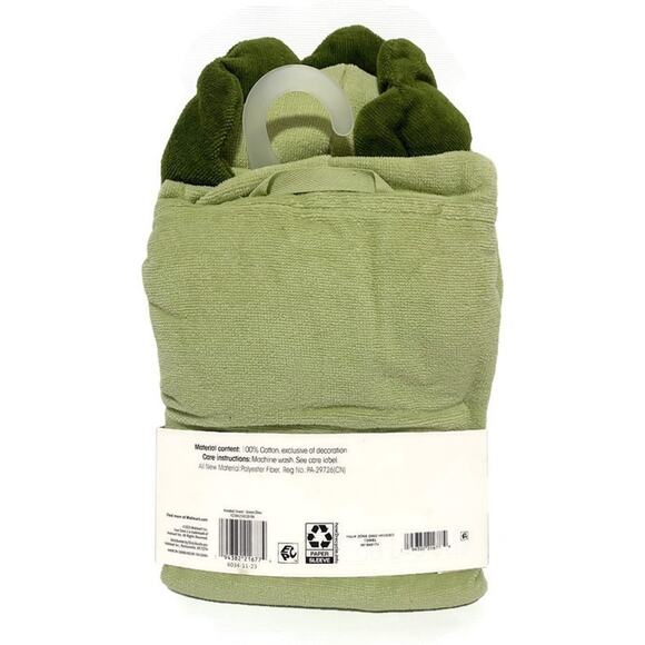Green Dino Hooded Towel Wrap 23 x 40 Green Cotton by Your Zone - Picture 3 of 6